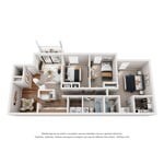 Floor plan for 3 beds, 2 baths, 1200 sqft